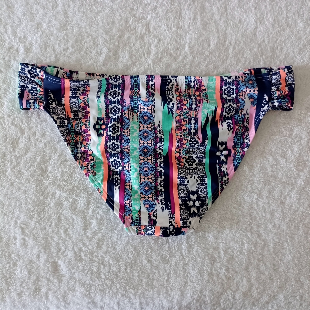 Colorful Patterned Bikini Bottom, Size 4